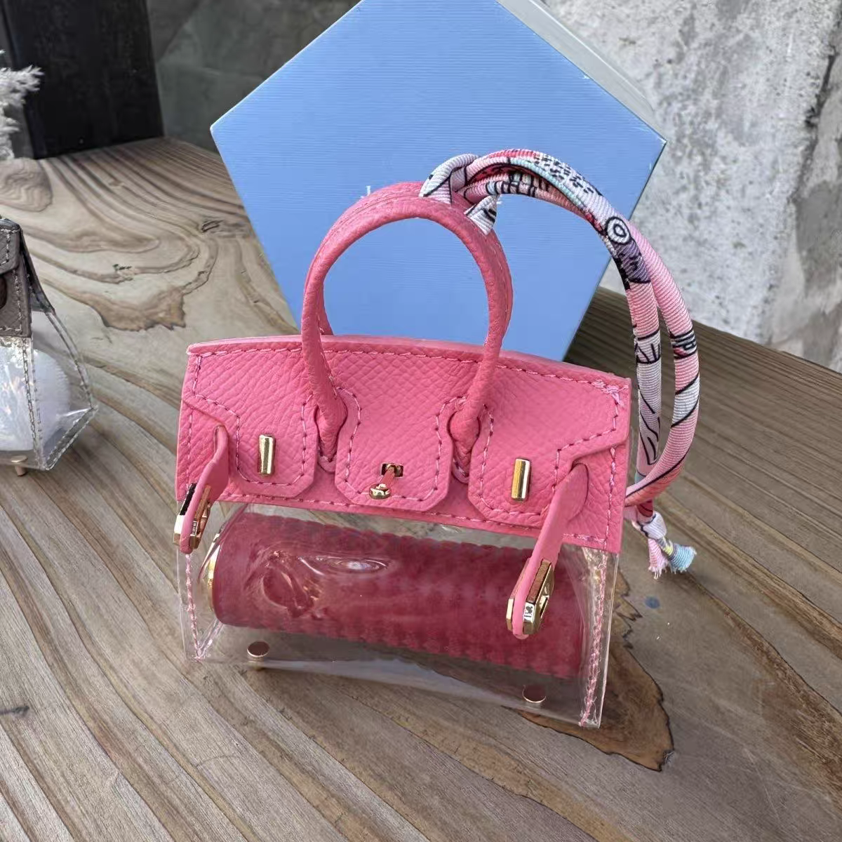 Pink Mini Birkin Bag Charm