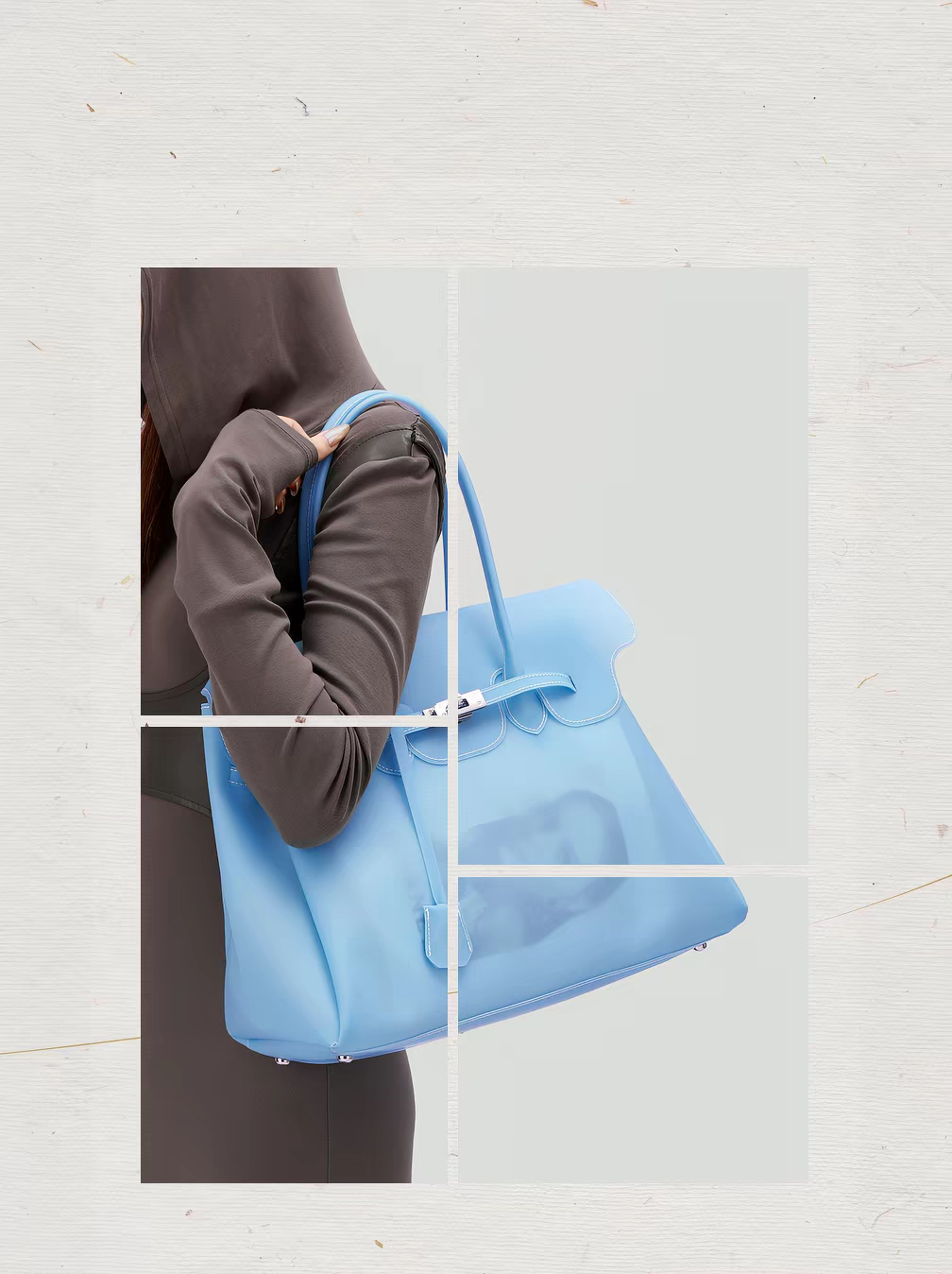 Premium Jelly Firkin Handbag – Sky Blue 40cm