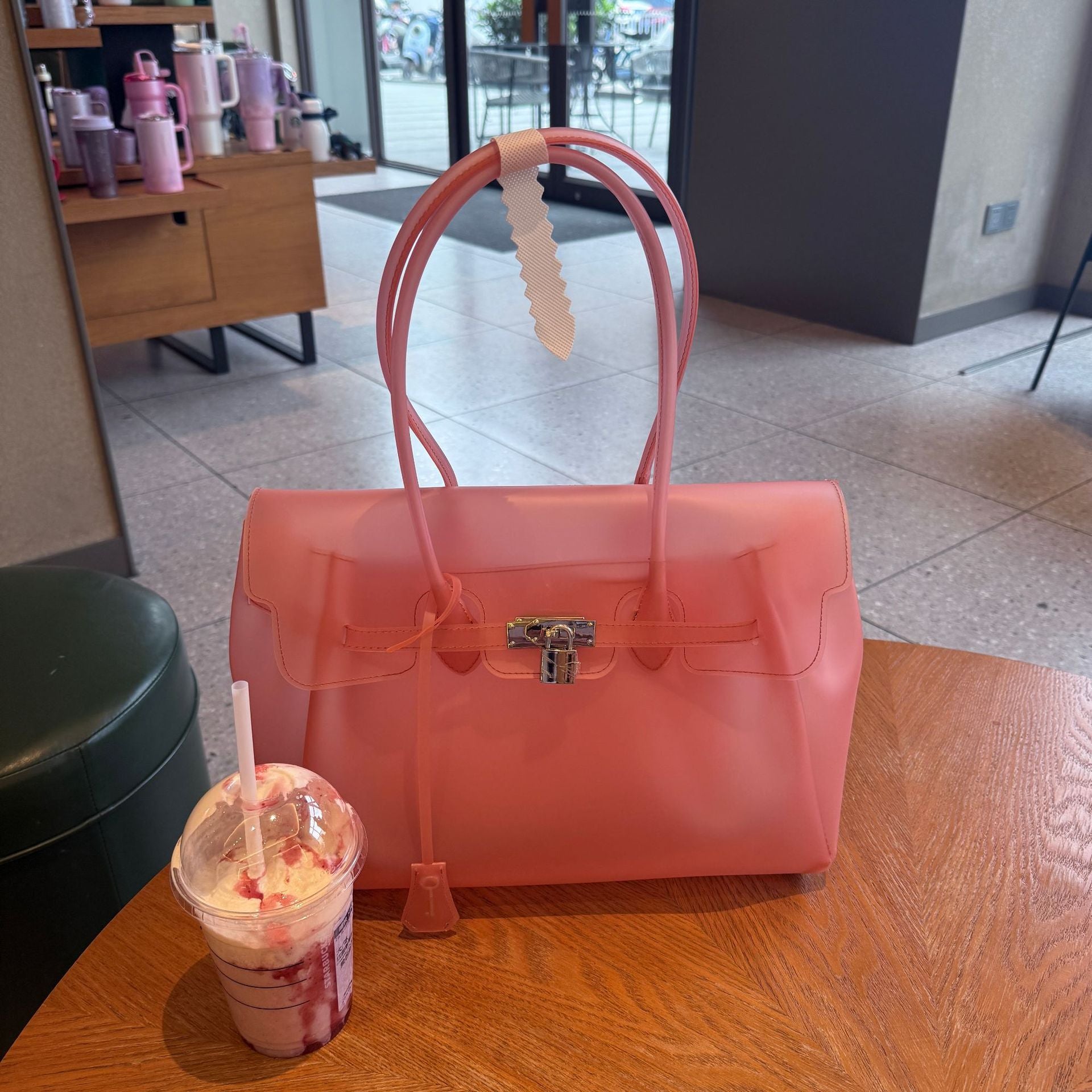 Jelly Firkin 35cm – grapefruit Frosty Semi-Transparent Tote TPU