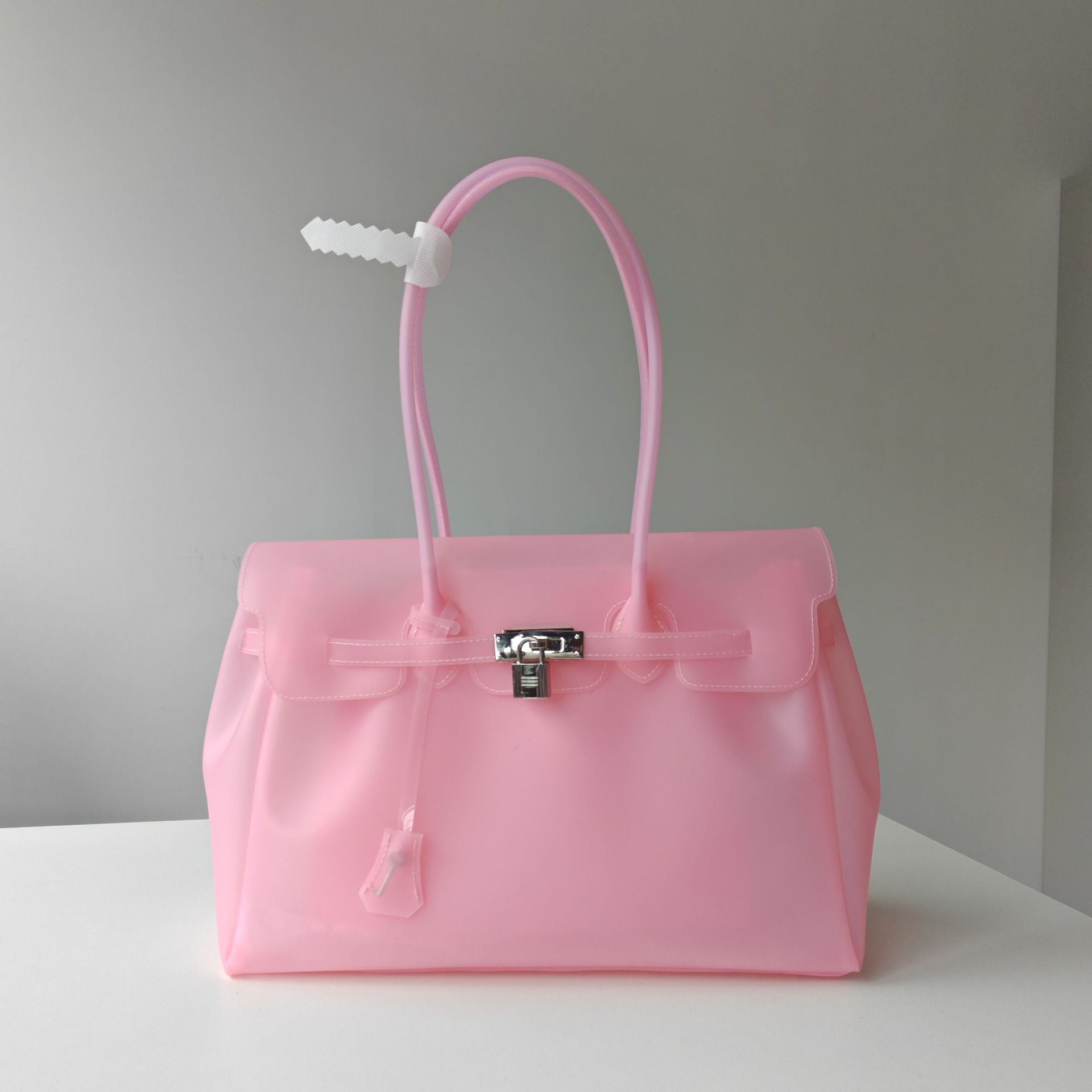 Jelly Firkin 35cm – Bubblegum Pink Semi-Transparent Tote TPU