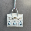 White Birkin Bag Charm