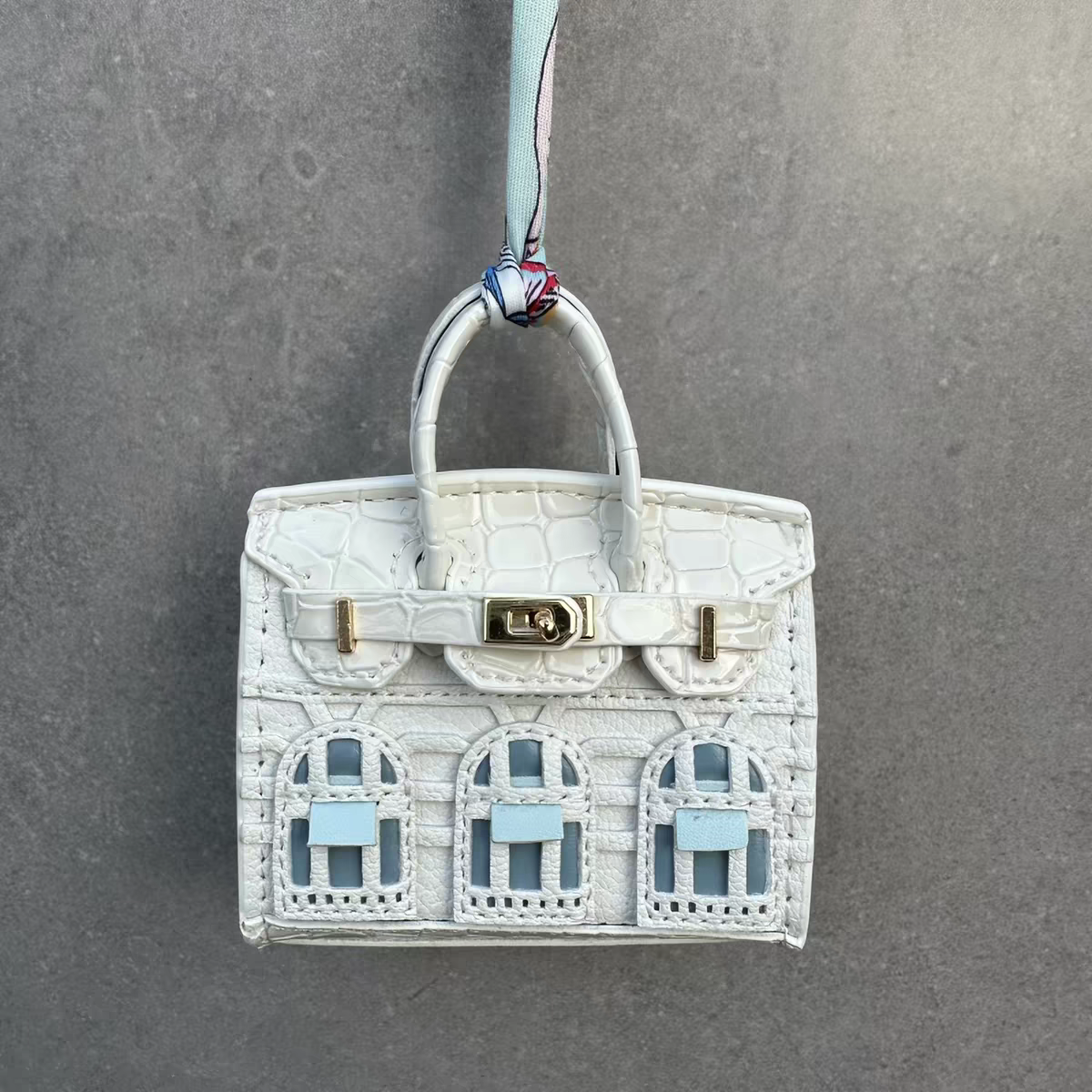 White Birkin Bag Charm