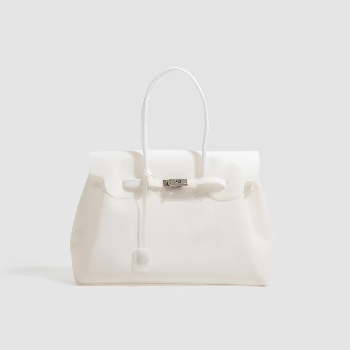 Premium Jelly Firkin Handbag – White 40cm