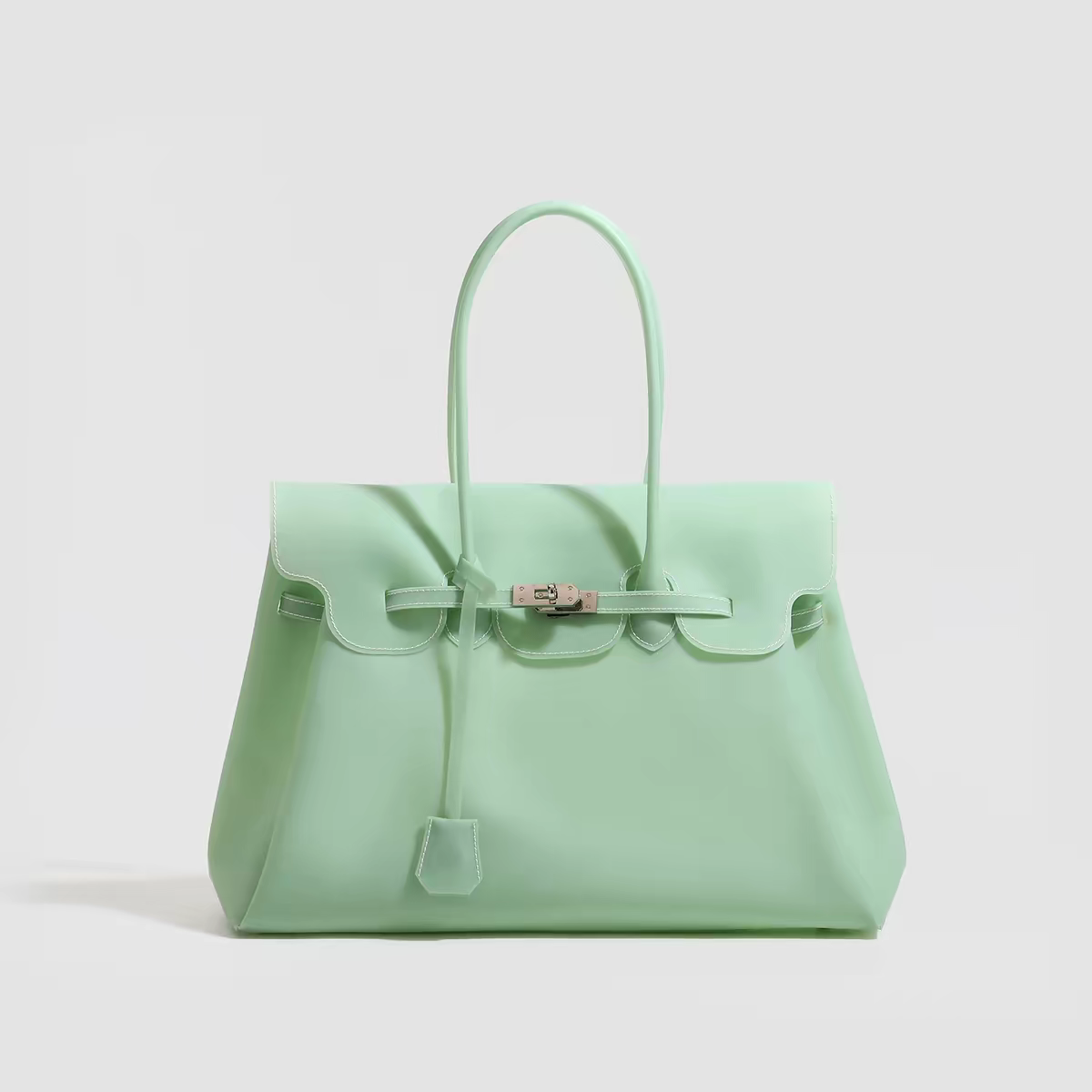Premium Jelly Firkin Handbag – Mint Green 40cm