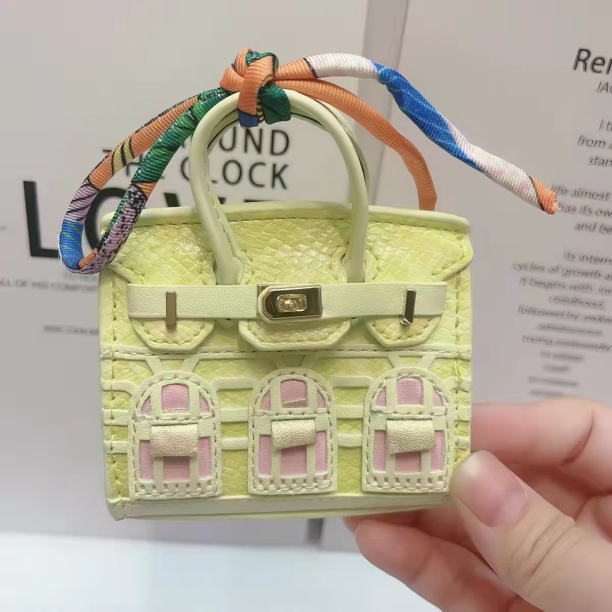 Yellow Birkin Bag Charm