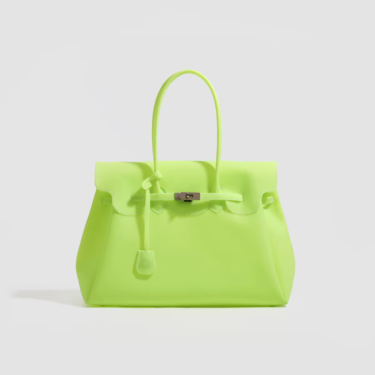 Premium Jelly Firkin Handbag – Lime Green 40 cm