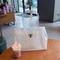 Jelly Firkin 35cm – Glacier White Semi-Transparent Tote TPU